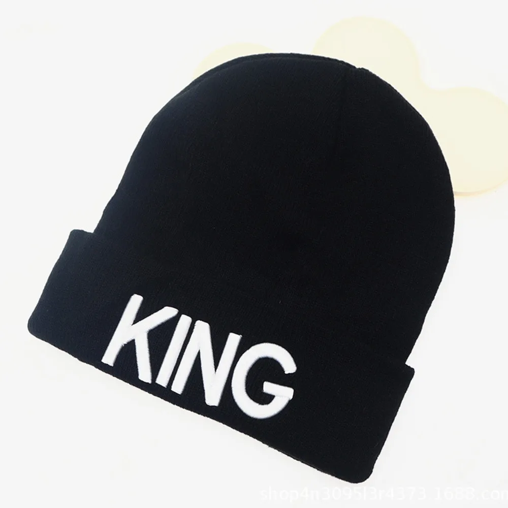 King and Queen Skullies Hood Winter Warm Caps Sport Beanie Hats Knit Beanie Warm Headwear for All Seasons