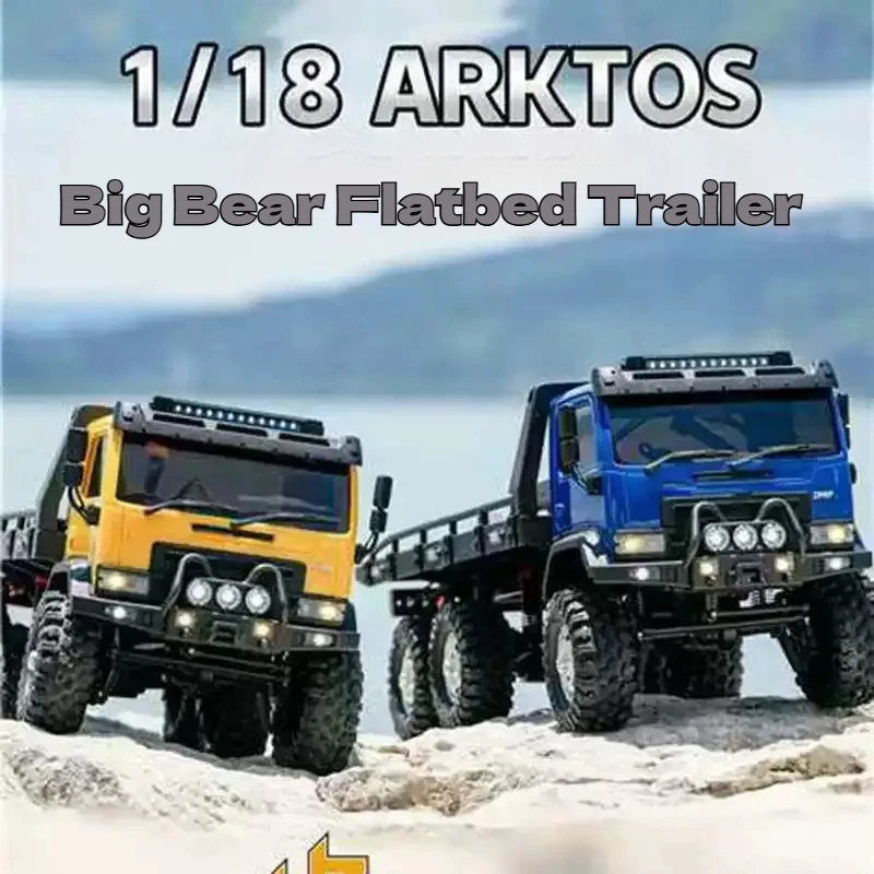 

HB CR-18P ARKTOS RC Truck Remote Control Electric 1/18 Scale Flatbed Trailer 6-Wheel Drive Dual Speed Off-Road Climbing Vehicle