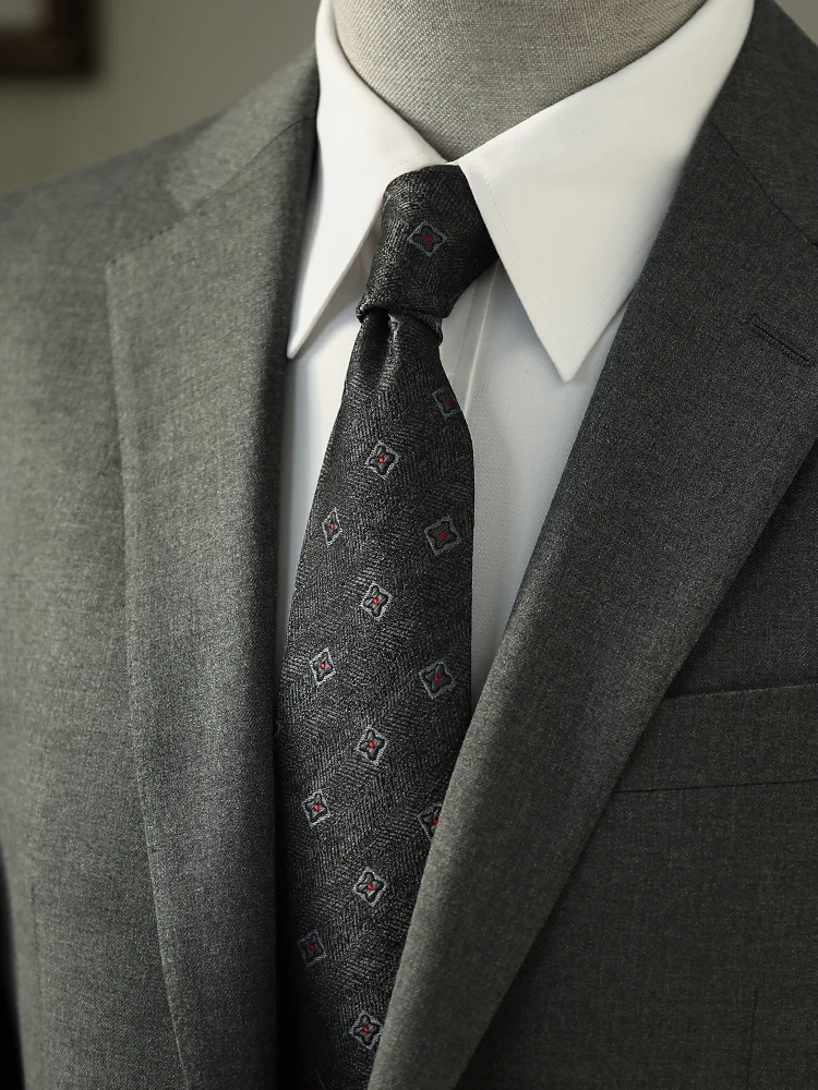 新しいメンズレトロビジネススーツ-k-ブラウン結婚式ディナー手結びネクタイ-8-センチメートル-kaiwen-kevin-ビジネスネクタイ幾何学模様