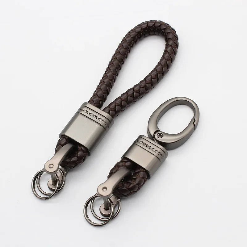 New hand-woven leather Car Key Ring Men Women rope key chain waist key chain charm Hey Holder Gift Jewelry