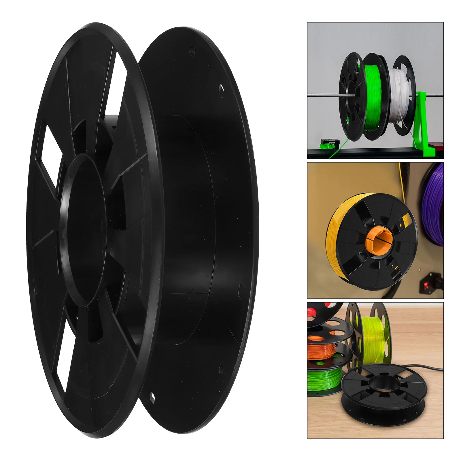 Reel Extension Cords Spool Consumable Filament Black Plastic Organizers and Storage