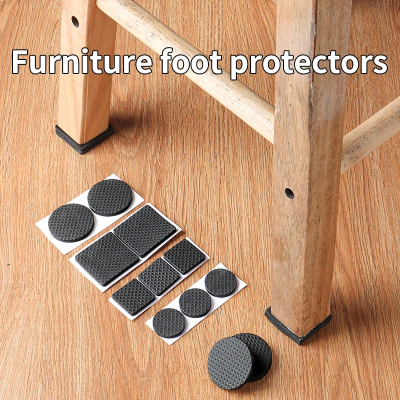 Table Chair Foot Protectors Leg Pads Furniture Sofa Floor Anti-Slip Scratch-Resistant Self-Adhesive Buffer Mute Wear-Resistant