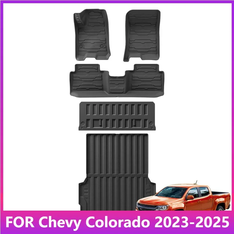 

Коврики для Chevrolet Chevy Colorado 2023-2025 Cargo Liner Автомобильные коврики 3D TPE Набор подушечек для ног Всепогодные автоаксессуары
