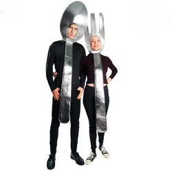 Halloween Cosplay Costume Cutlery Knife and Fork Headdress Holiday Party Funny Clothes Adult Garment Accessories