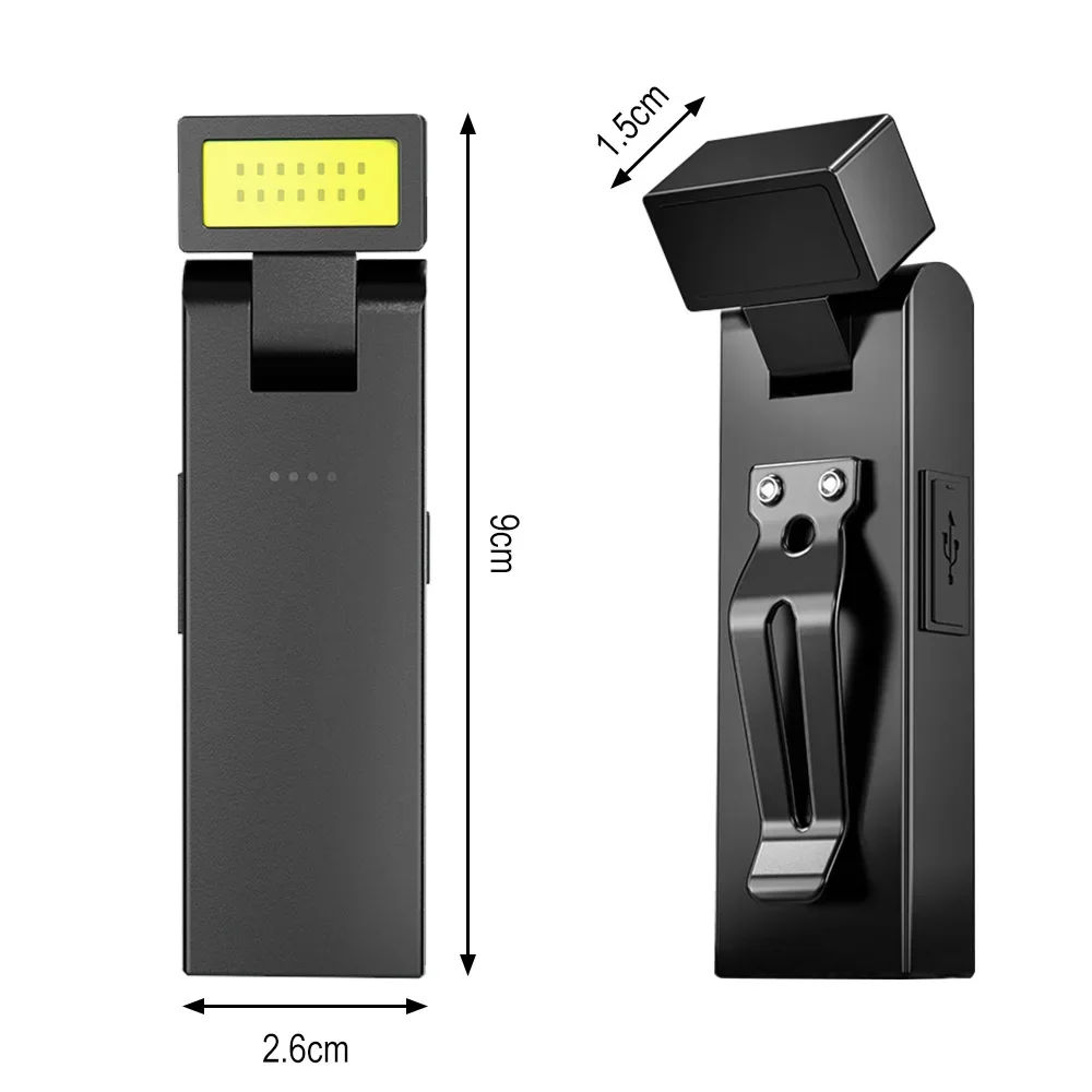 BORUiT 300LM 回転式ヘッド EDC LED懐中電灯 Type-C充電式 作業灯 マグネット付き キャンプ用ポケットランタン