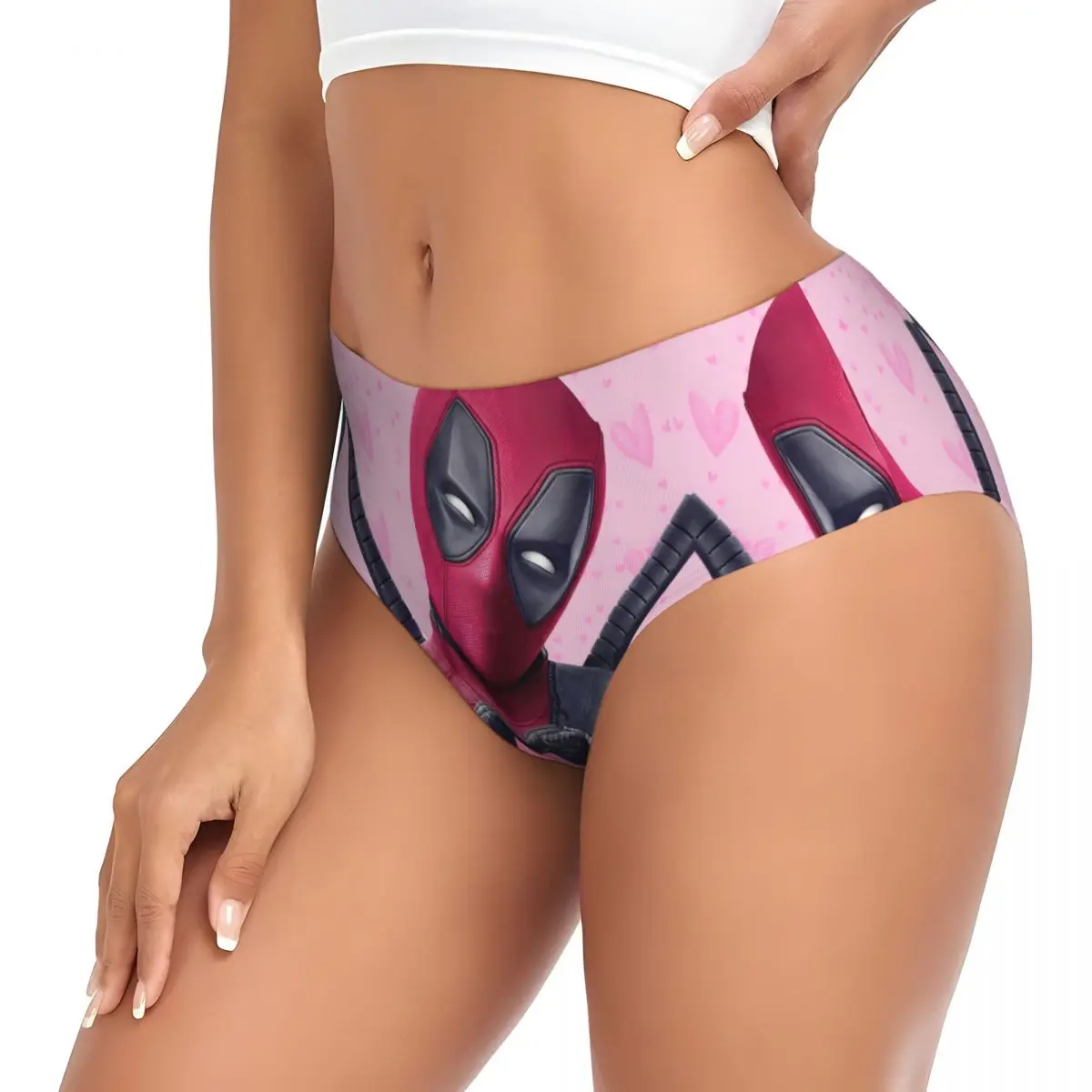 Donne personalizzate Deadpool Film Love Mutandine Intimo femminile Morbido cartone animato Slip divertenti Mutande