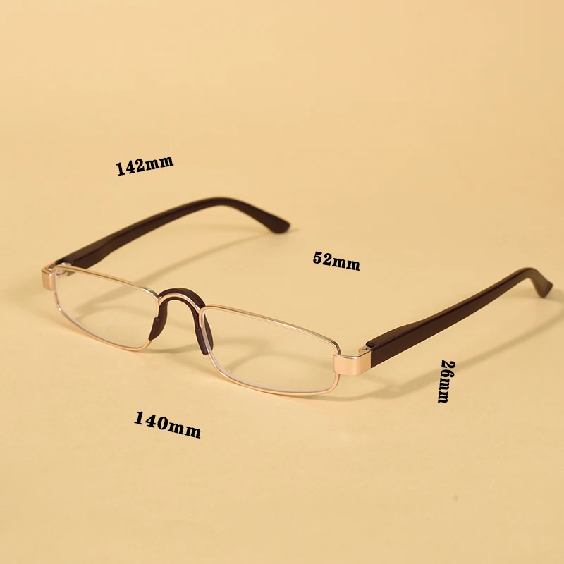 Lesebrille Ultraleichte Legierung TR90 Lesebrille Retro Quadratischen Rahmen Männer Und Frauen Schmale Brillen + 100 + 200 – Detail 1