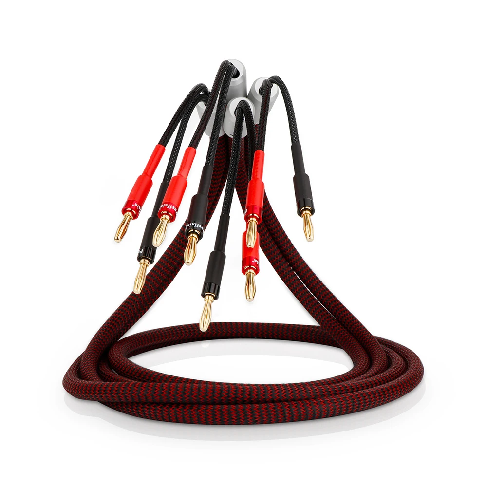 

Preffair 12 AWG HiFi Speaker Wire with Banana Plug Terminal, High-Resist EMI/RFI Oxygen Free Copper OFC Speaker Cable