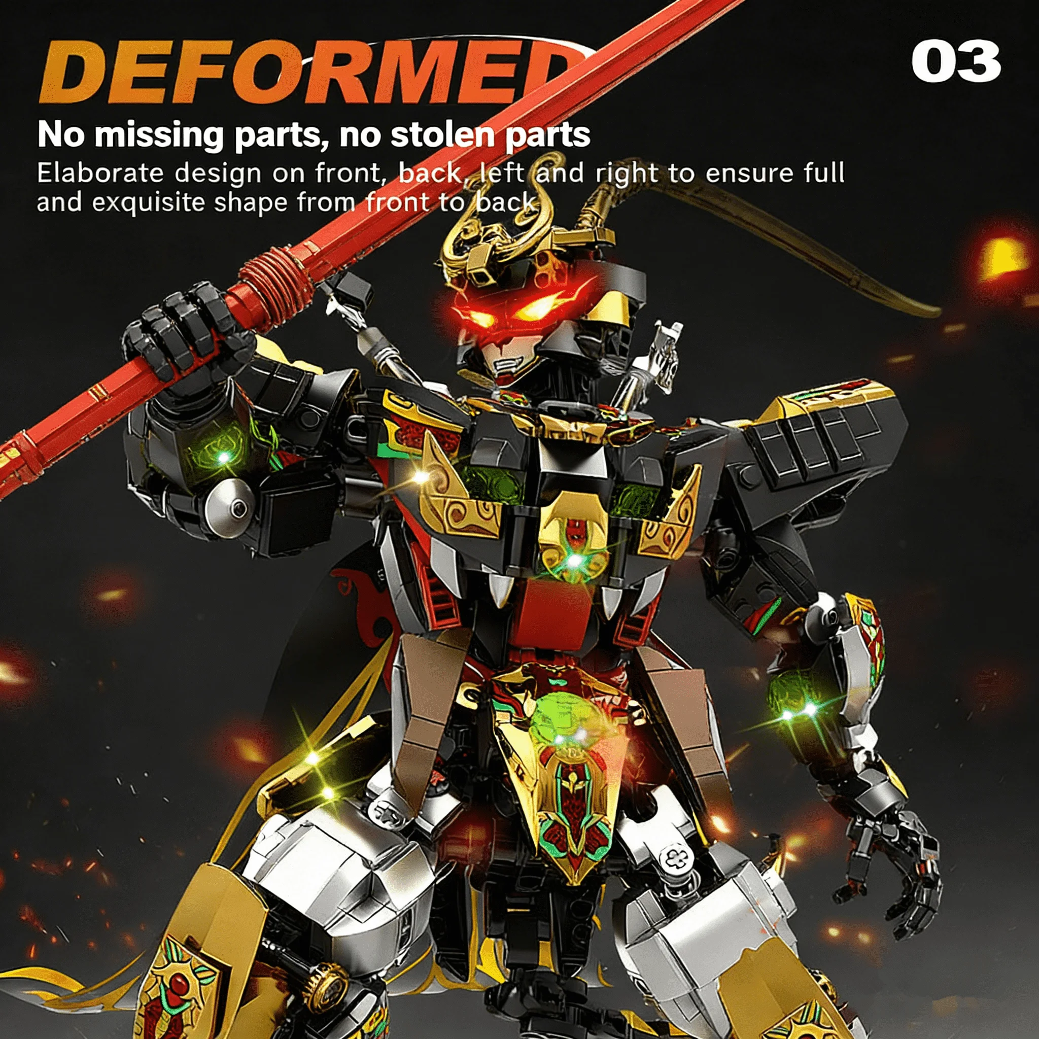 Creatieve vervorming Robotbouwstenen Mechanische Monkey King Architectonische stenen STEM Educatief speelgoed voor kinderen