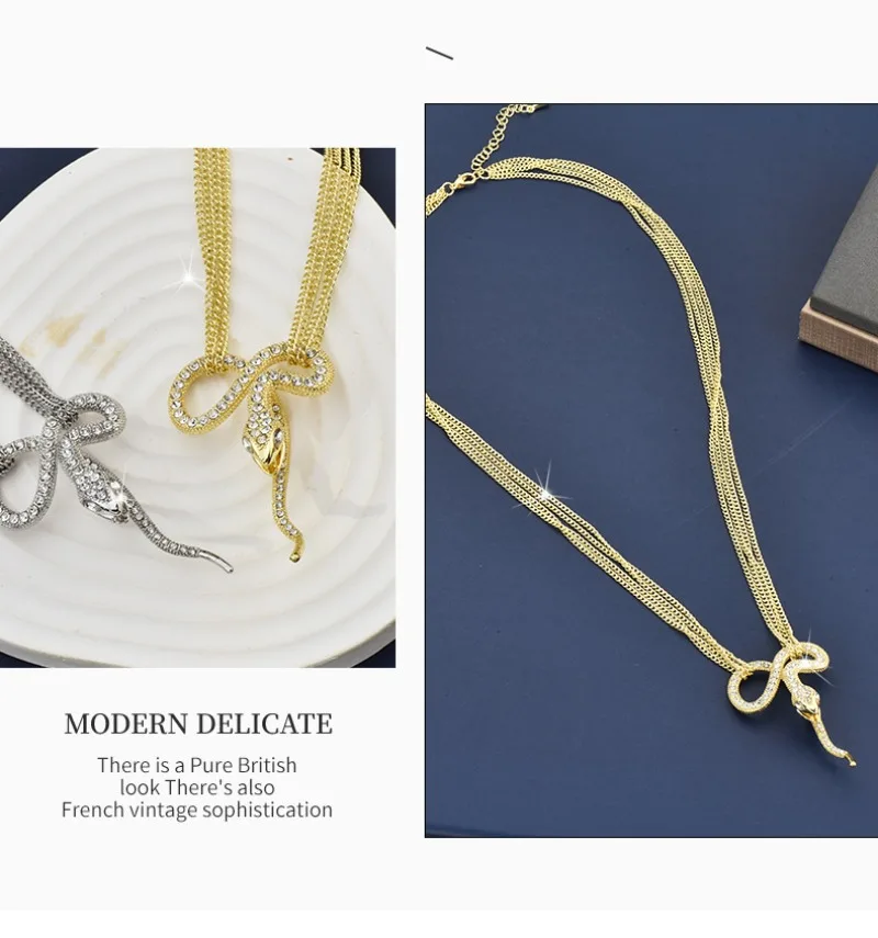 قلادة الثعبان الروحية الجديدة متعددة الطبقات محايدة للجنسين وبسيطة ومتعددة الاستخدامات ومناسبة لكل من الرجال والنساء