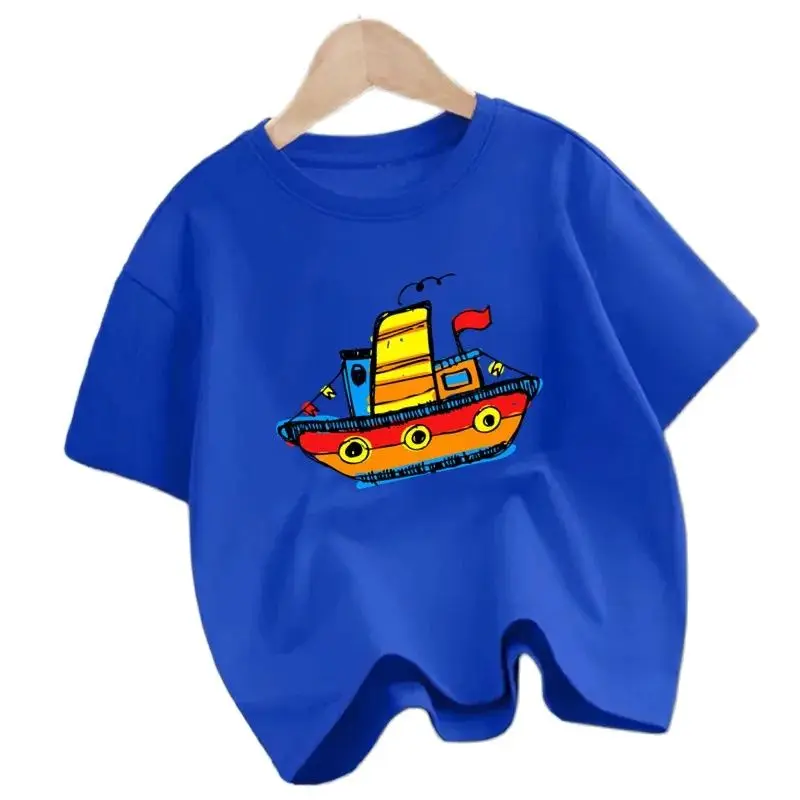 

3-14T Children Top Infant Outfit Toddler Summer Clothes Kid Baby Boys Summer Cotton T Shirt Short Sleeve Graffiti Print tshirt