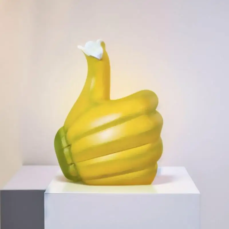 Resin Ornaments Of Banana Hand Gesture Statue Thumb up Arts Crafts Desktop Gesture Figurine Sculpture Living Room Decorations