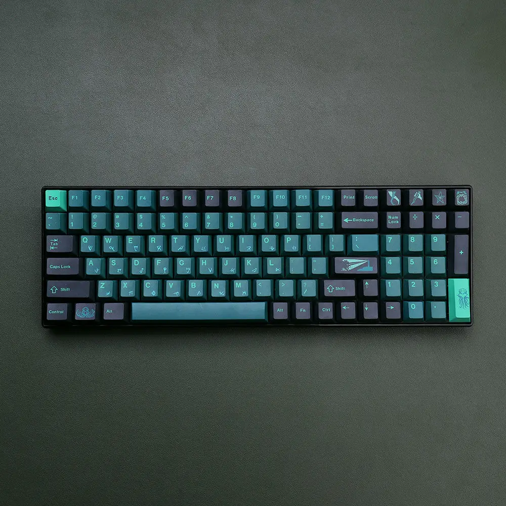 Abyss Keycap Green Original Height PBT Sublimation Mechanical Keyboard Cap