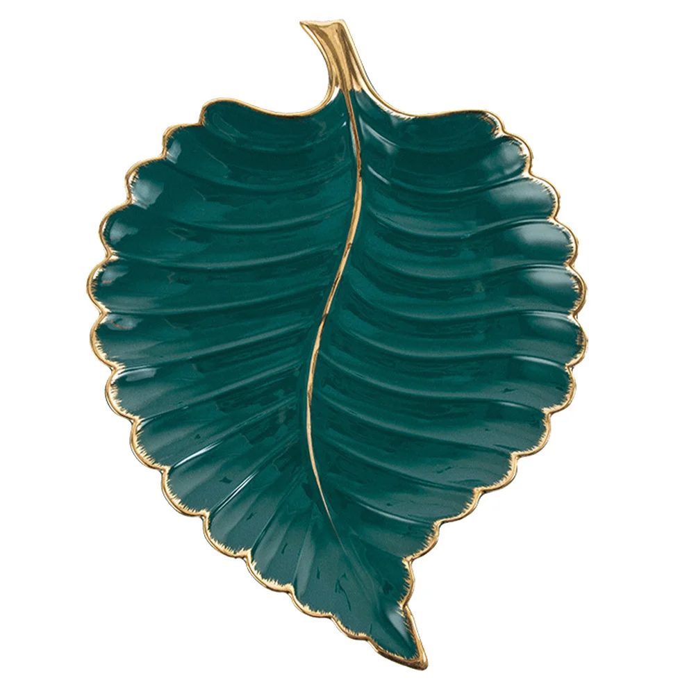 1Pcs Creative Leaf Shaped Jewelry Tray Cake Stand Green Color Even Classic Design Perfect for Events Cake Display Stand