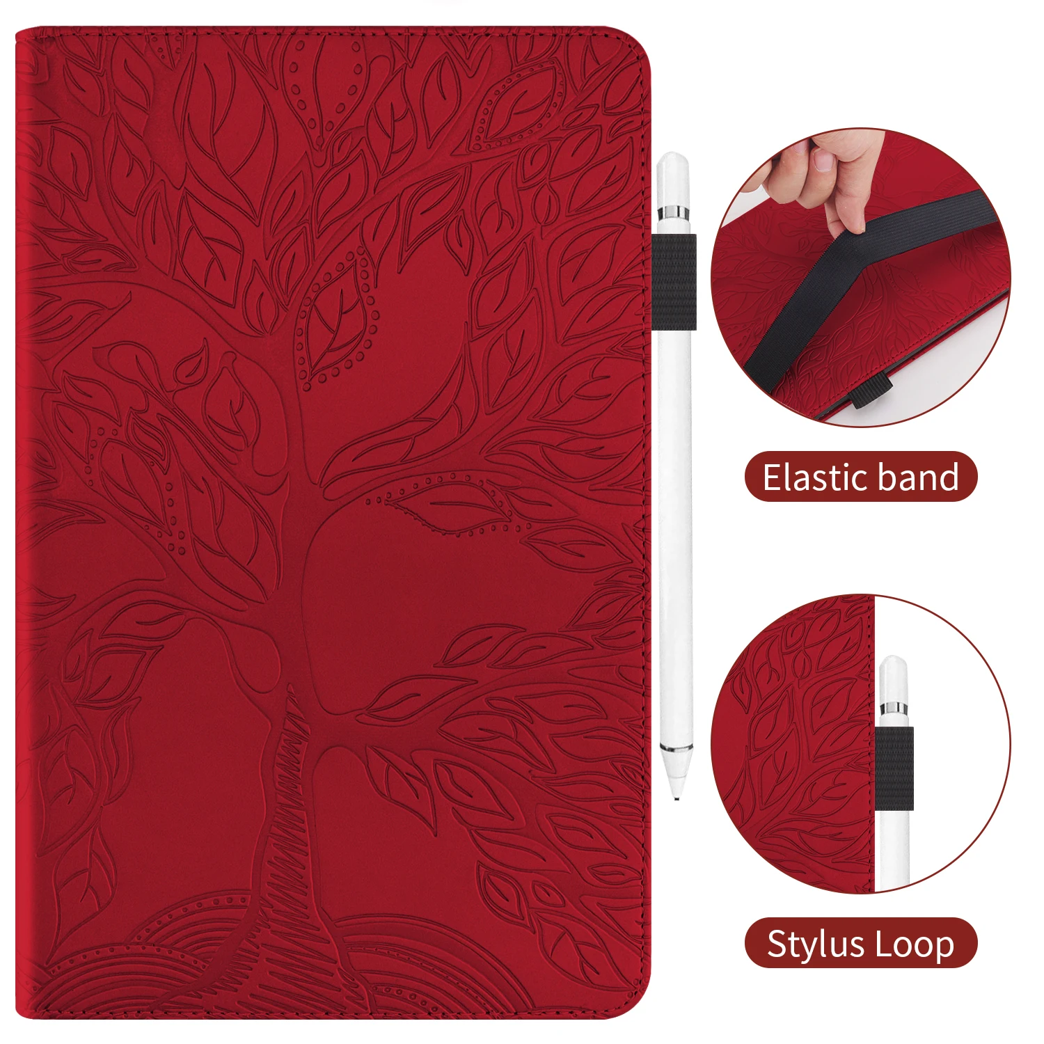 Luxury 3D Life Tree Pattern Leather Case for iPad Mini 6 Mini 5 Mini 4 Mini 3 Mini 2 Mini 1 Card Slots Holder Stand Flip Cover