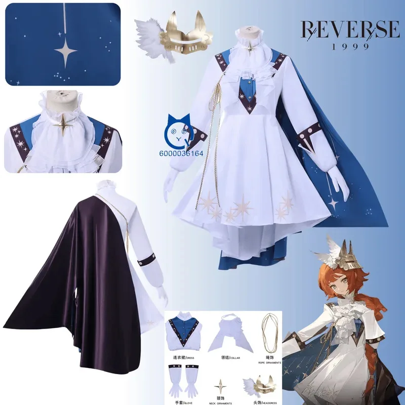 

Anime game reverse 1999 cosplay costume Sonetto cosplay Halloween party uniform cute white dress female anime convention