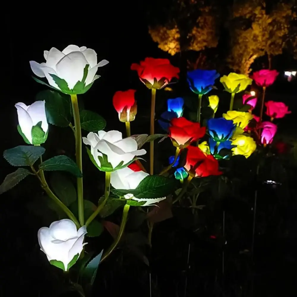 3/5 Heads LED Simulated Solar Lights Waterproof 5 Colors Garden Solar Lights Outdoor Decorative Solar Light