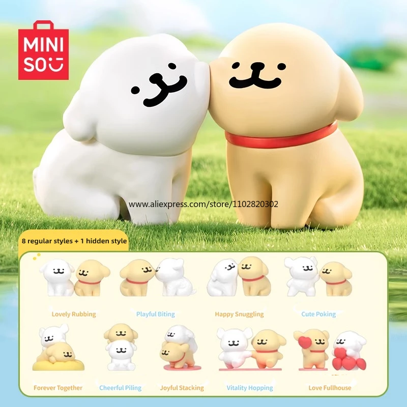 MINISO Blind Box Maltese Happy Sticker Series Model Animation Desktop Decoration Ornaments Children's Toys Birthday Gift