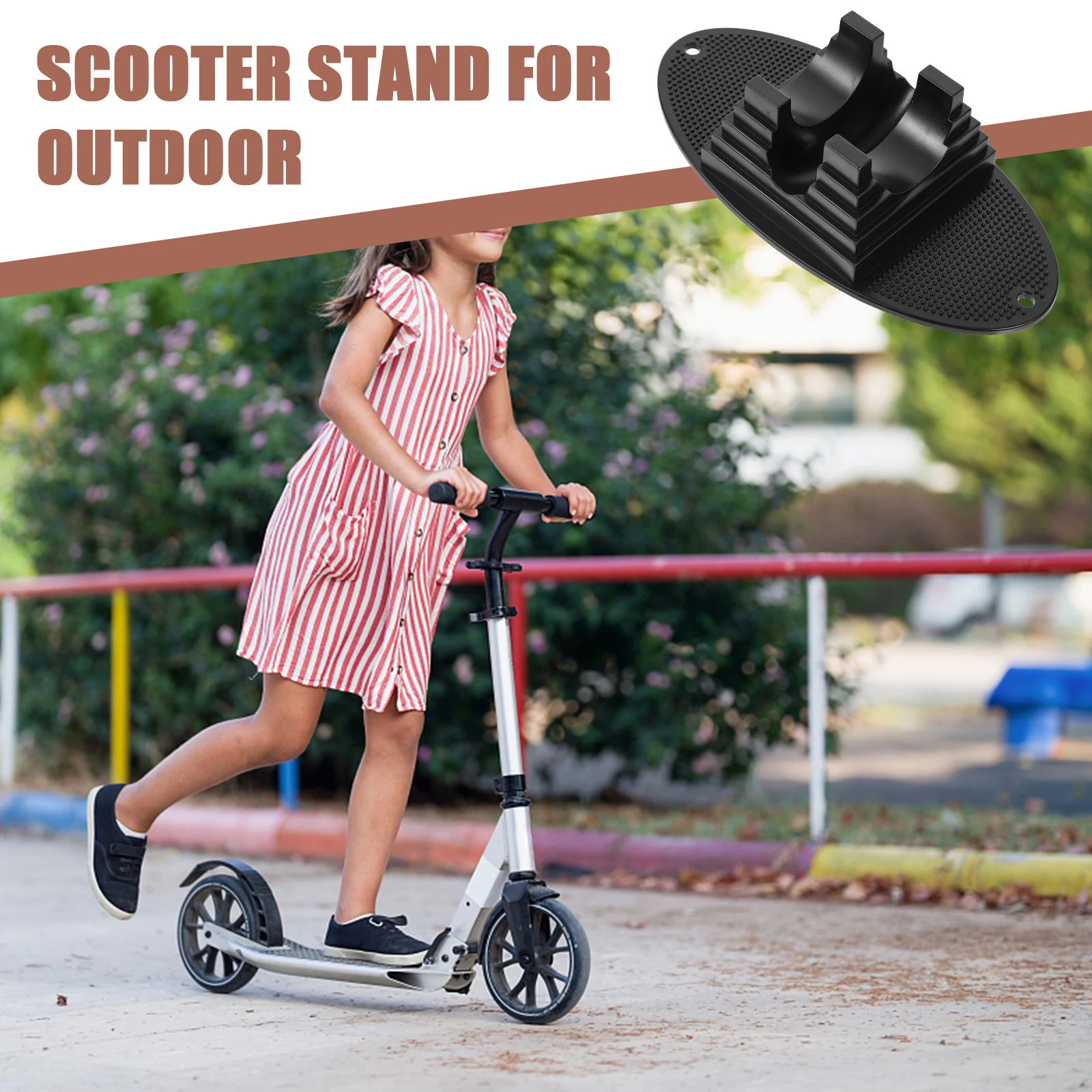 

2pcs Black Kids Bike Wheel Pad Foldable Scooter Stand Portable Parking Rack Support HOLDER For E Scooters Balance Lightweight
