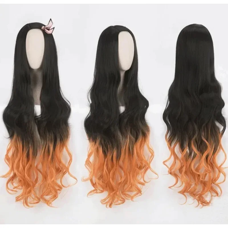 Kamado nezuko cosplay traje anime quimono kimetsu não yaiba kamado nezuko traje peruca uniforme hallween feminino crianças