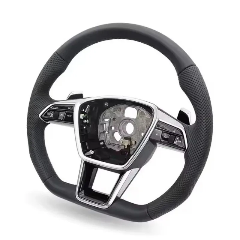 ER Performance Genuine Leather & Carbon Fiber Sporty Steering Wheel for Audi A3/A6 Custom Fit