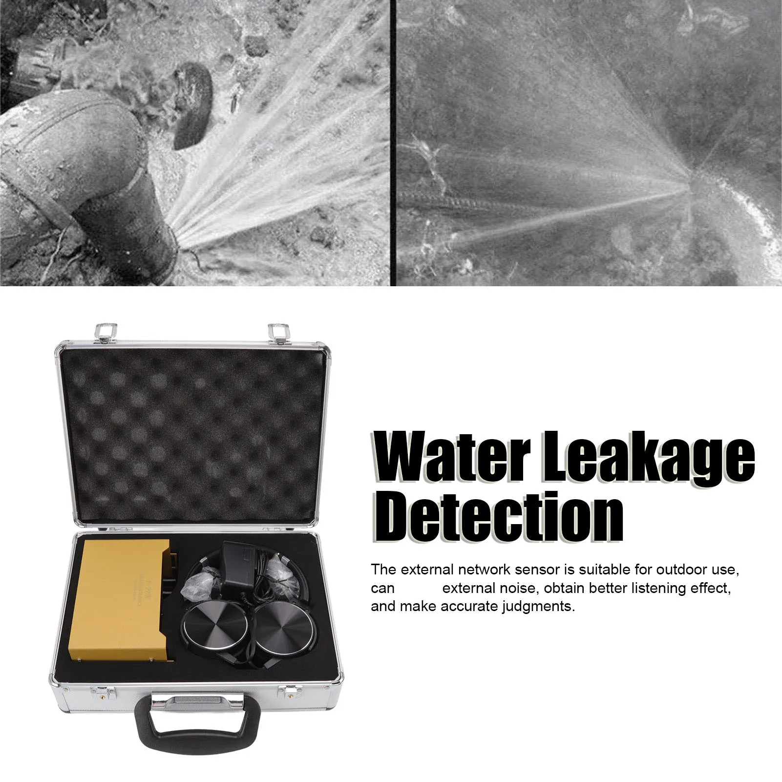 Adjustable Multi Frequency LCD for Home Plumbing US 100-240v F999K Pipe Water Leakage Detector Volume