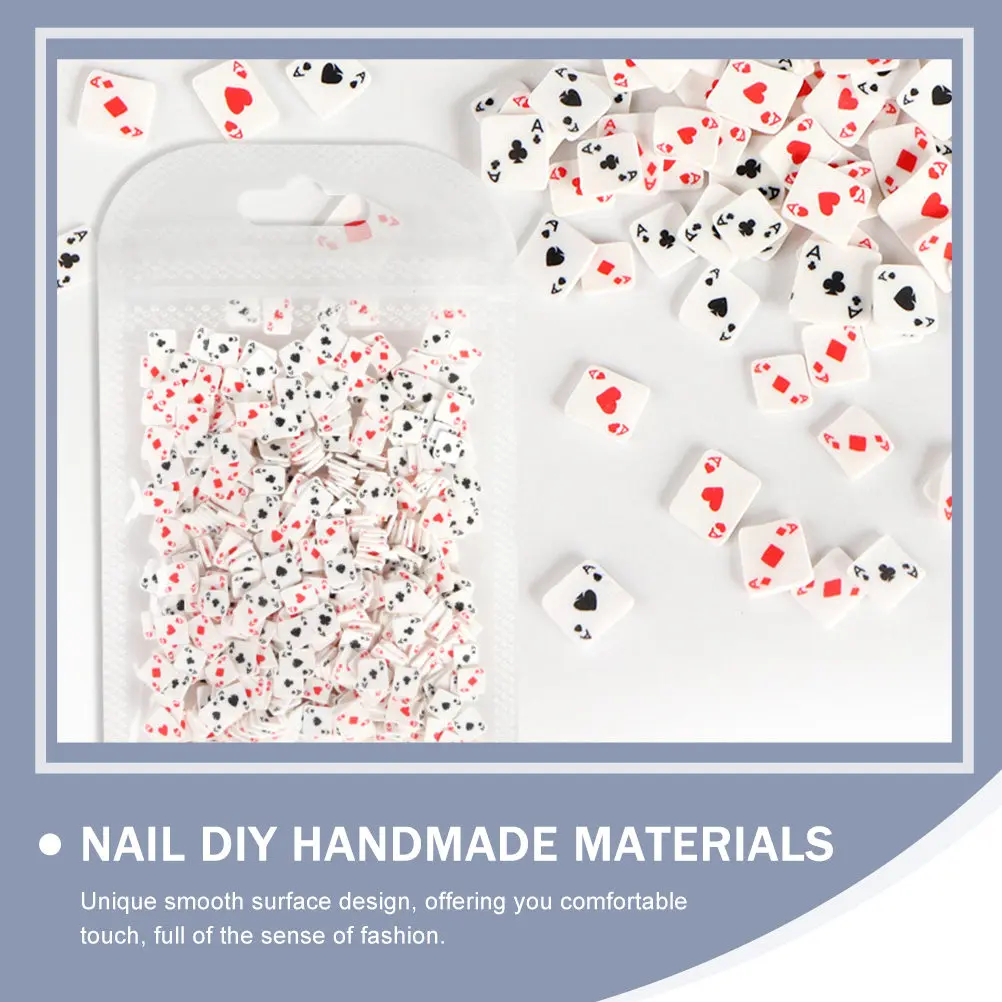

Набор из 4 пакетов креативных украшений для ногтей в стиле покера из полимерной глины, гладкая поверхность, модный декор для маникюра, набор для DIY-дизайна ногтей