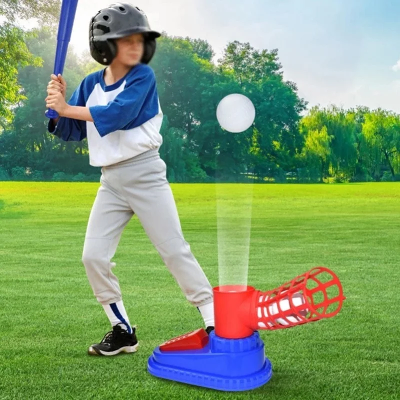Máquina lanzadora de béisbol para niños, deportes al aire libre, juguete para padres e hijos, entrenador de béisbol con 3 pelotas de béisbol para niños y niñas