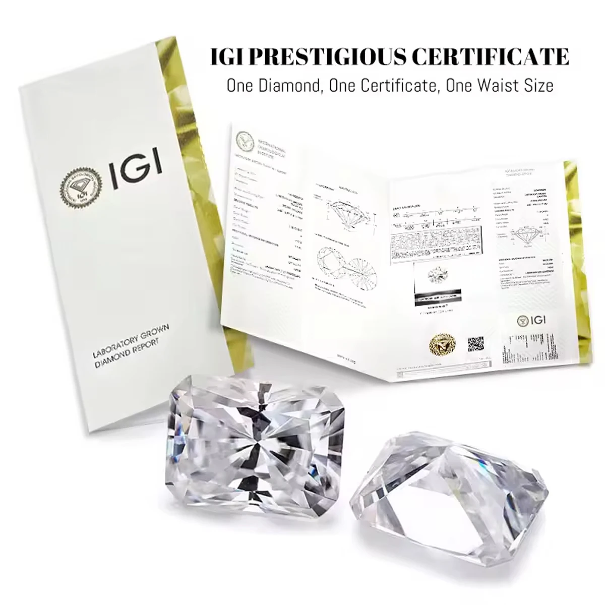 IGI Radiant Cut Lab Grown Diamonds High Quality HPHT CVD D Color VVS Clarity Excellent Cut Loose Diamonds For Diamond Jewelry