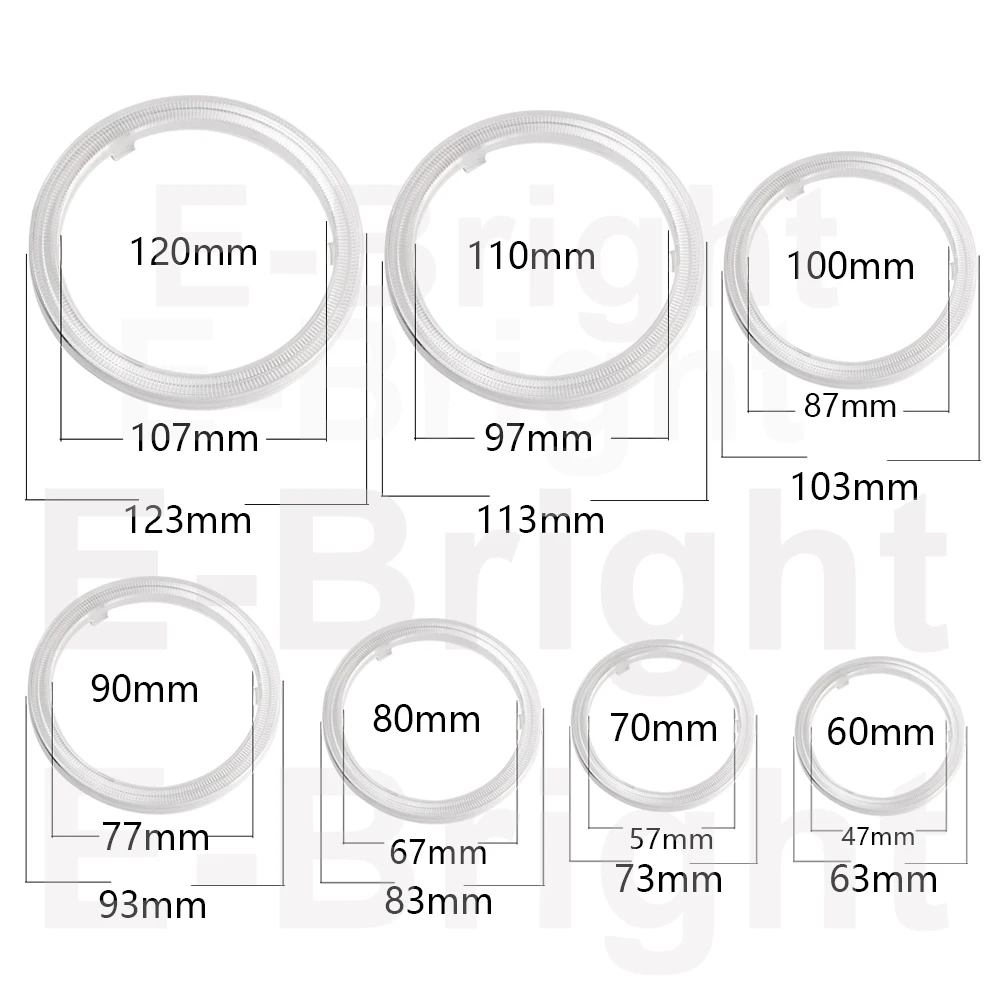 COB-luces Led de Ojos de Ángel para coche y motocicleta, faros antiniebla de 60, 70, 80, 90, 95, 100mm, 110mm, 120mm, blanco, azul, rojo, verde,