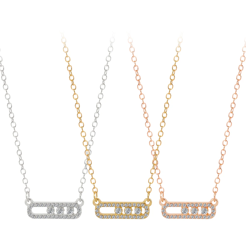 Minimalistischer Geometrie-Strass-Anhänger, modische kreative Halskette für Frauen und Mädchen, Schmuck-Accessoire für den Alltag. – Detail 1