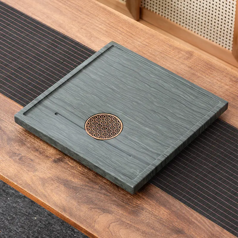 Square Stone Tea Tray Luxury Home Living Room Modern Tea Tray Small Rectangular Kong Fu holz tablett rechteckig Rectangular Tray