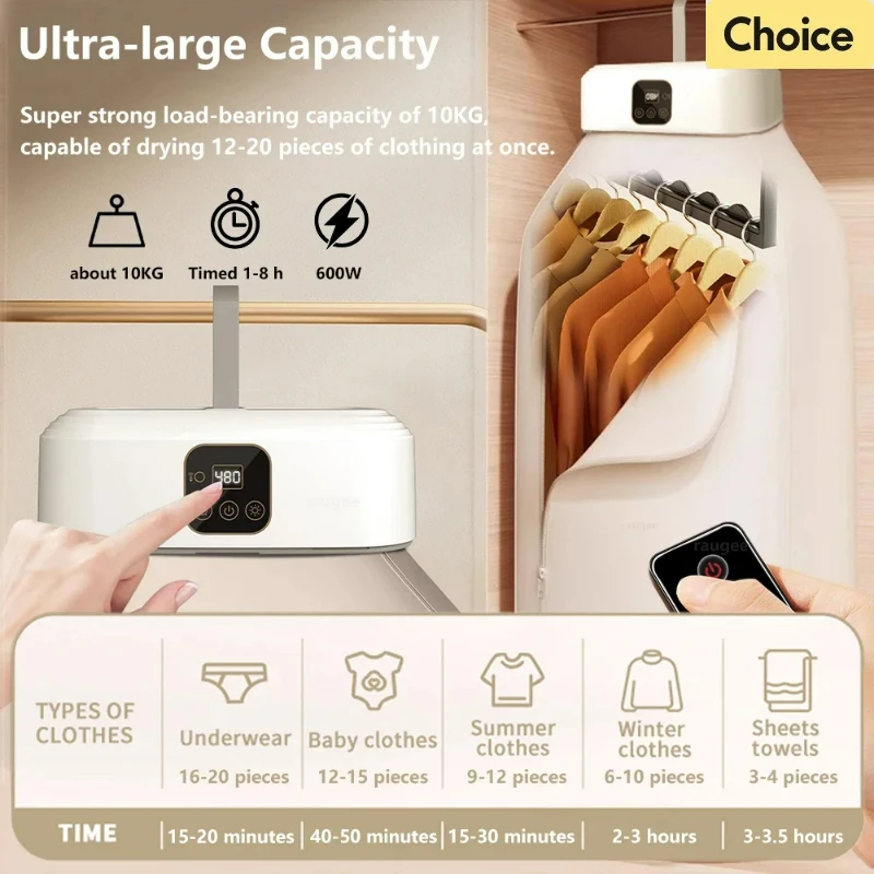 Remote Control Multifunctional Dryer Electric Clothes Home Cabinet Floor Machine Laundry Dryers Warm Air Dryer with Timing Home