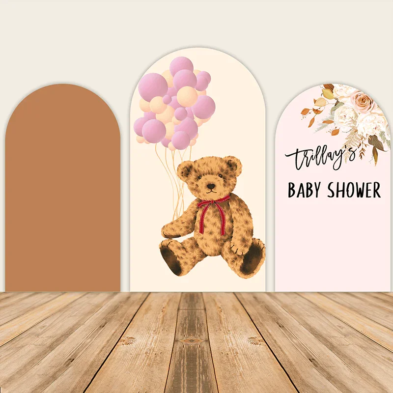 

Bear Theme Chiara Arched Wall Covers Brown Double Sided Fabric Covers Wedding Party Decoration