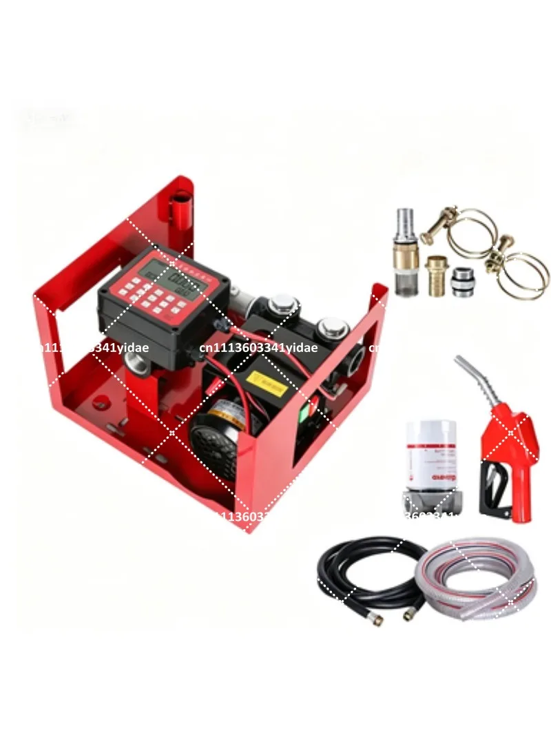 550W Portable Fuel Pump 12V 24V 220V Pressure Start Stop Metered Diesel Dispenser Set