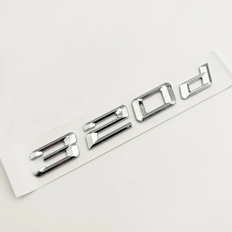 สติกเกอร์ติดตรารถยนต์ท้ายรถโครเมี่ยม3D สำหรับ BMW E90 E46 F30 F31 E36 316d 318d 325D 328d 330d 320D โลโก้อุปกรณ์เสริม