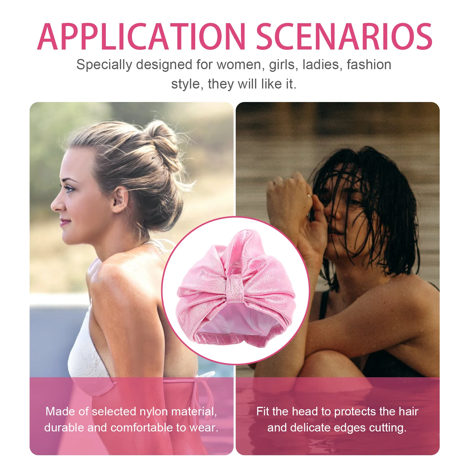 

Women Waterproof Swim Cap Elastic Flexible Shower Bathing Hat Hair Protection Swimming Accessory Swimming Caps