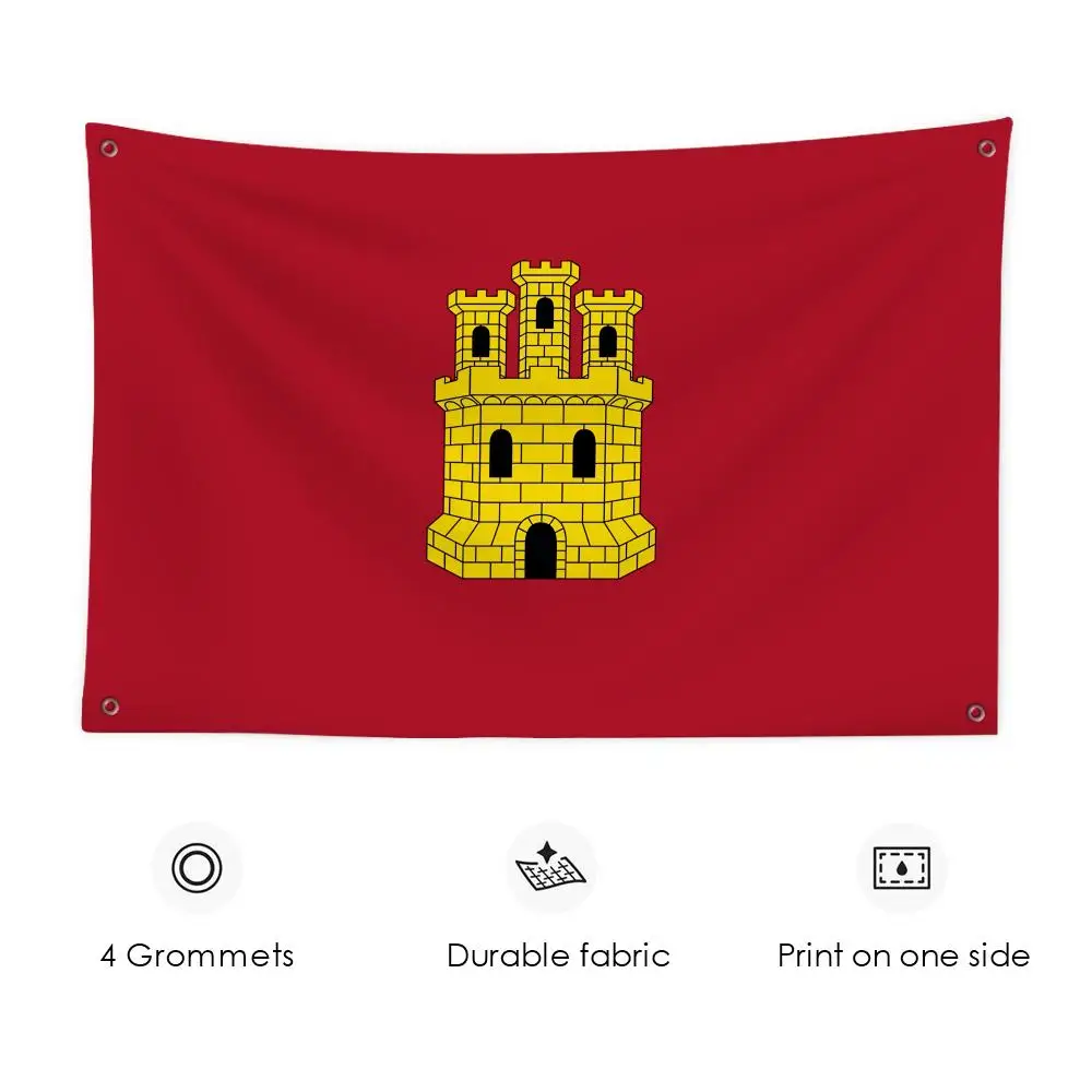 Castile La Mancha Spain Flags Custom Wall Hanging Background Art Banner For Bedroom Home Living Room Outdoor Decor
