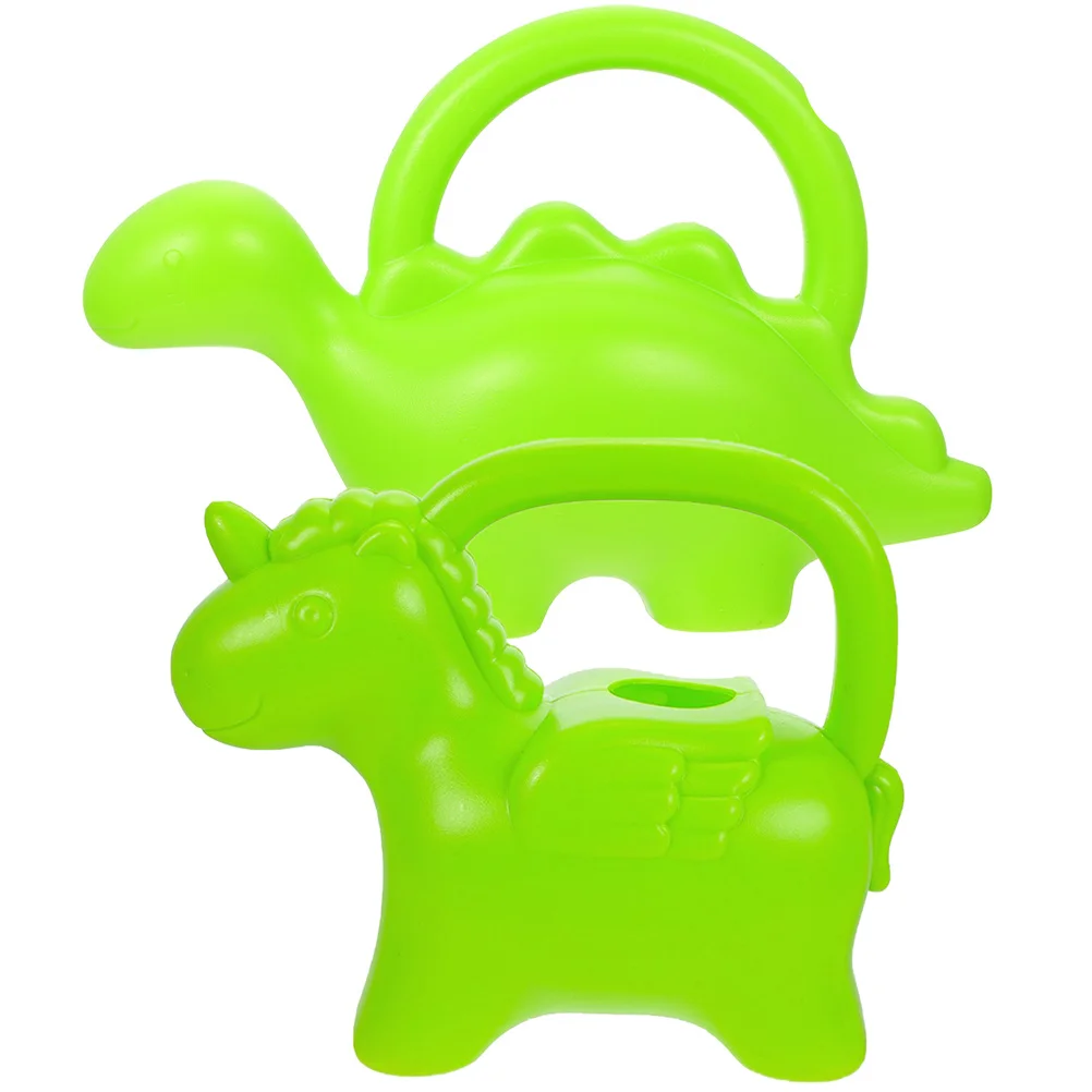 2 szt. Małe konewki ogrodowe w kształcie kreskówkowych dinozaurów i jednorożców, przenośne plastikowe konewki do podlewania roślin sukulentów, do użytku wewnątrz i na zewnątrz.