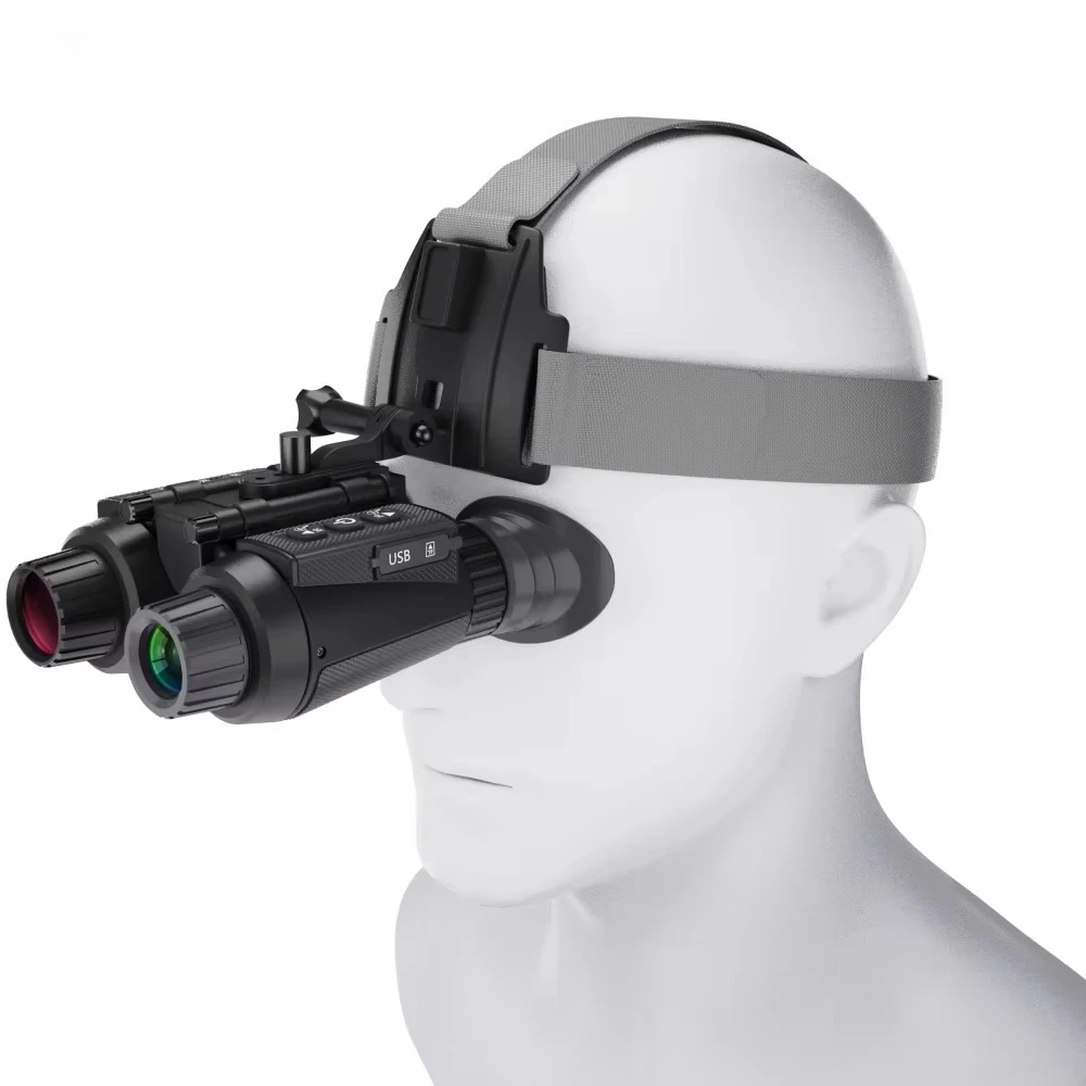 Nuevo NV8300 infrarrojo impermeable IP54 de largo alcance todo negro 300m doble pantalla binoculares casco gafas de visión nocturna dispositivo de caza