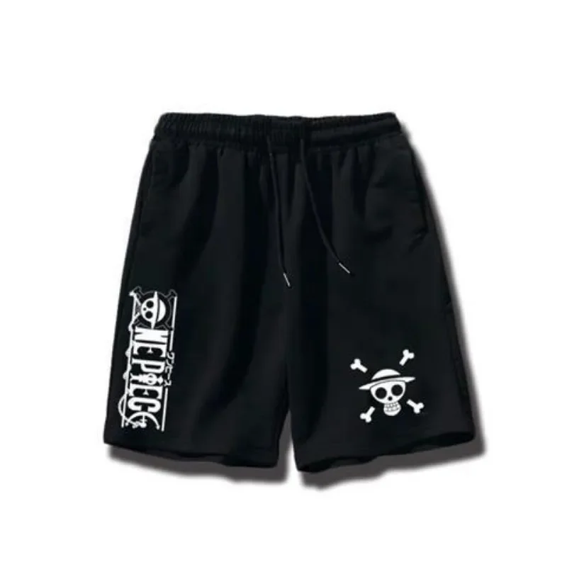 ONE PIECE Men\'s Sports Shorts Beach Bottoms Anime Luffy Quick Dry Workout Training Gym Fitness Jogging Pants Summer Men Shorts