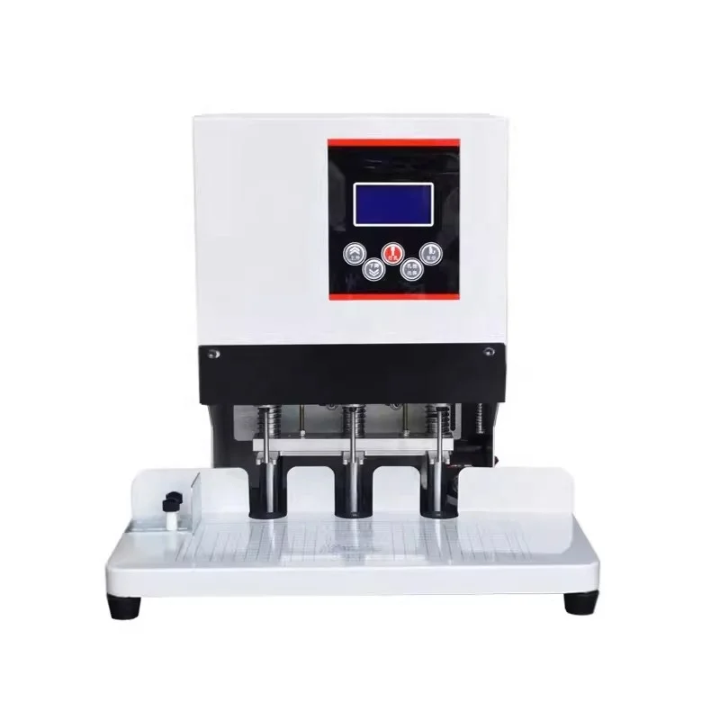 Three Holes Automatic Paper Recipt Invoice Book Hole Drilling Punching Threading Machine
