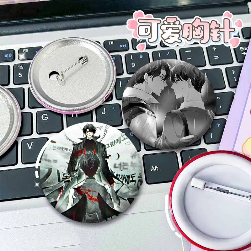 Korean BL Manhwa Omniscient Reader's Viewpoint Badges Yoo Joonghyuk Kim Dokja Cartoon Brooch Clothing Backpack Jewelry Pins Gift