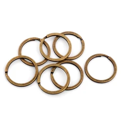 20pcs/Lot Antique Bronze Metal Flat Split Rings Keyrings For DIY Key Chain Jewelry Making Supplies Accessories Crafts Material