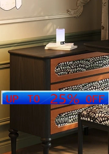 

LMM French retro solid wood dresser bedside chest integrated small apartment bedroom corner bedside makeup table