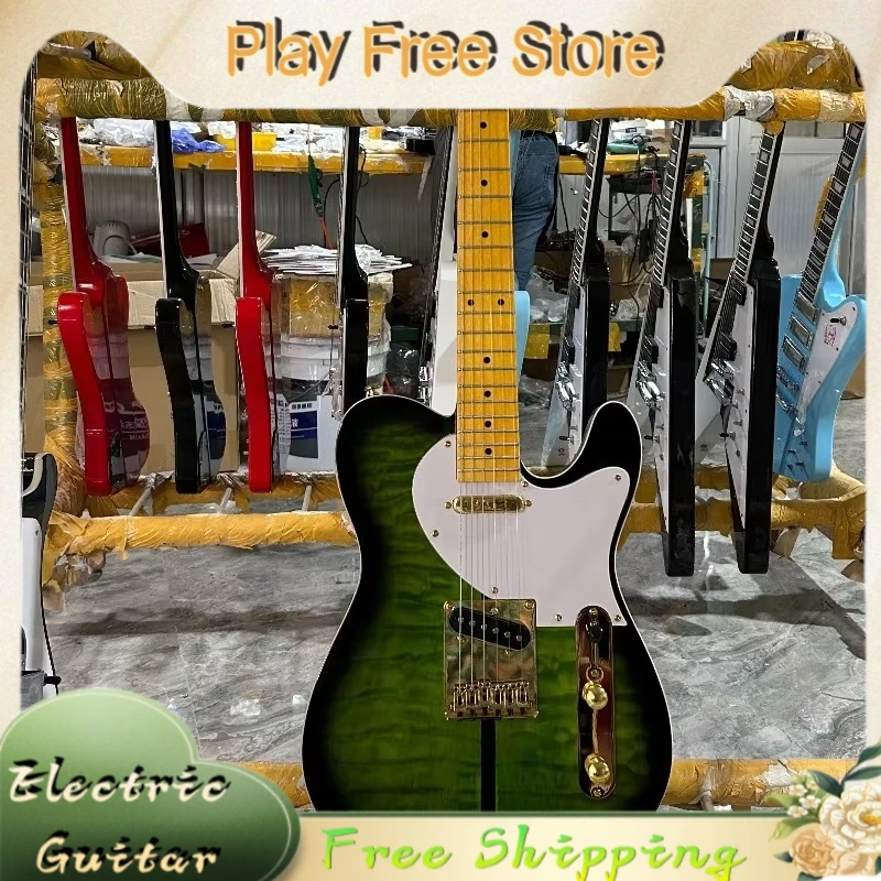 Merle Dog Head Signature TL Electric Guitar Green Quilted Maple Top Gold Hardware Country Rock Guitar 2018 Free Shipping New