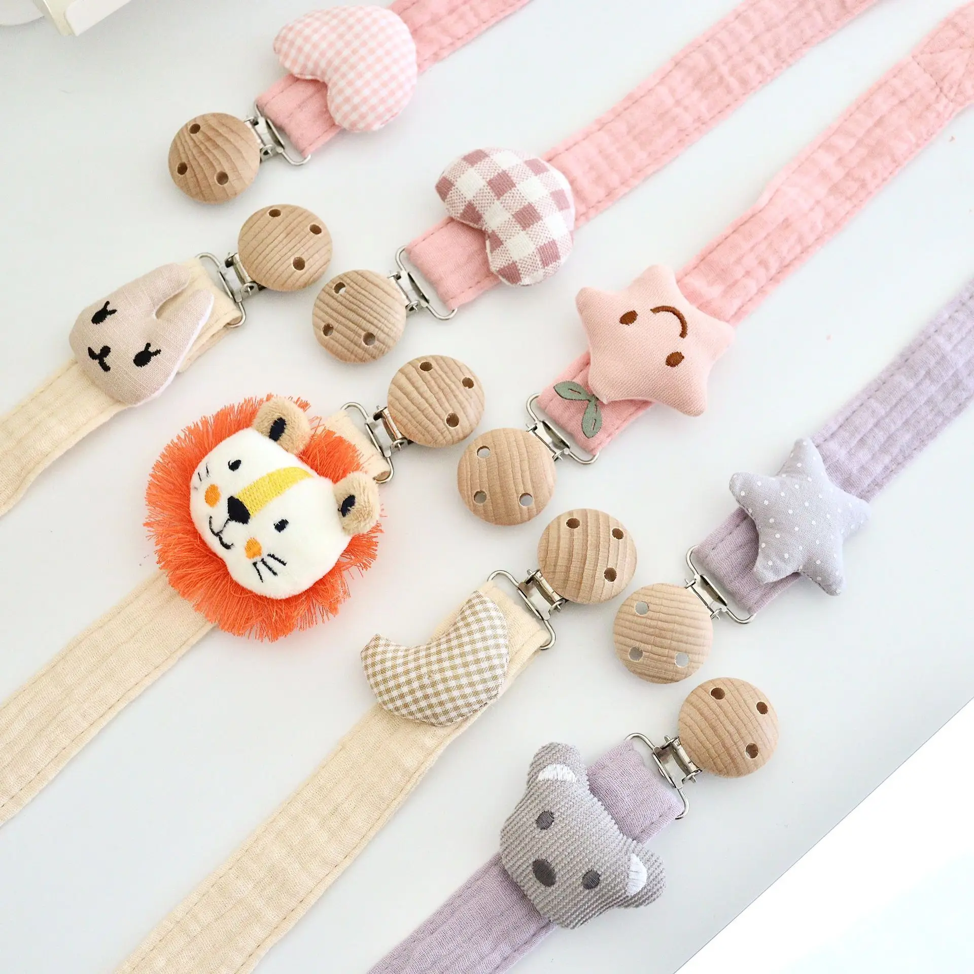 

Cute Cartoon Animals Baby Pacifier Clip Chain Dummy Holder Soother Pacifier Clips Strap Nipple Holder Infant Feeding Accessories