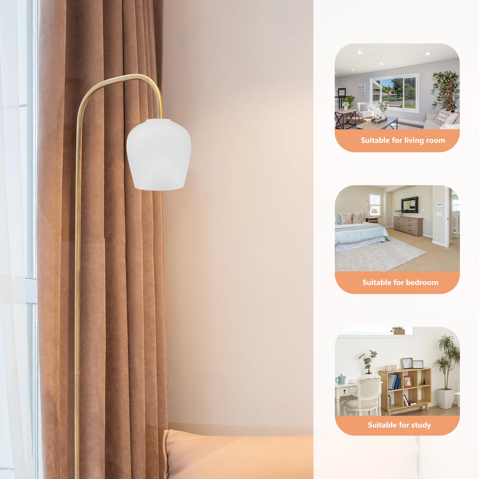 

2Pcs Glass Pendant Light Shade Replacement Lampshade Cover Durable Decorative Indoor Ceiling Fixture Small Lamp Shades