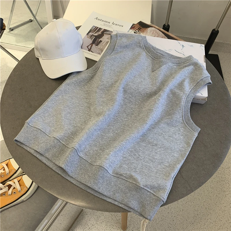 Japanese Style Sleeveless Hoodies Women Man New Loose Casual All-matched Layered Vest Coats Fashion Trend Cotton Pullovers