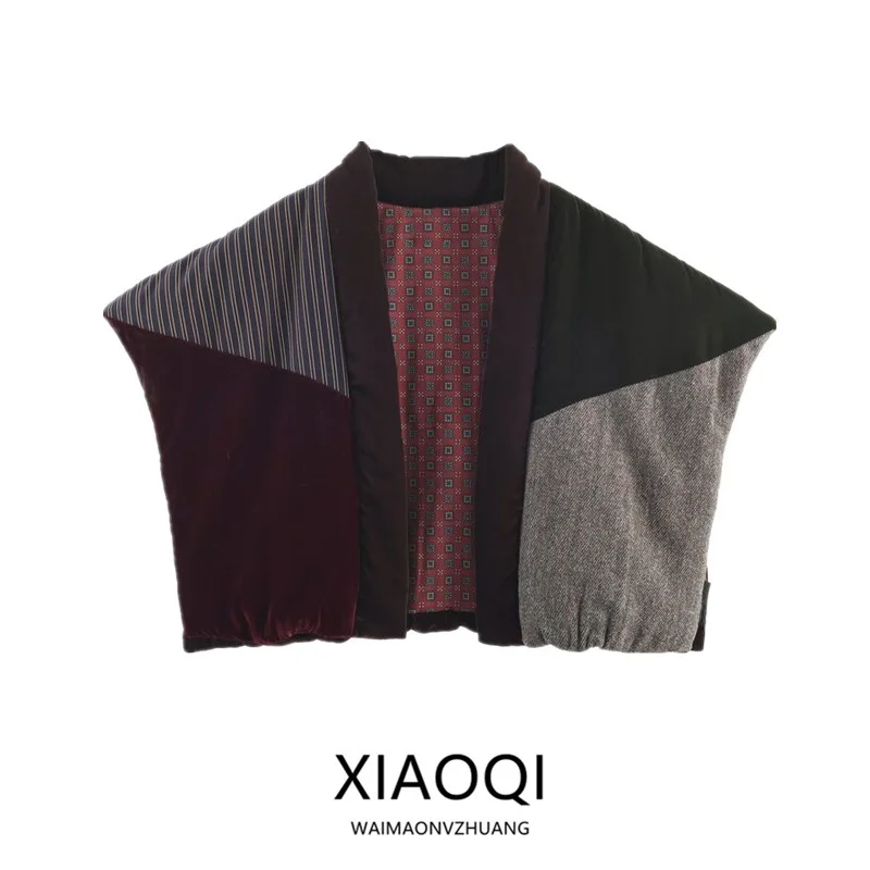 

Новое поступление зимы 2025 года, женский бархатный лоскутный хлопковый жилет Faion Sensation ort, верхняя одежда, женское пальто Sli